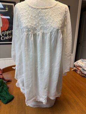 Ultra Pink White Embroidered Boho Blouse